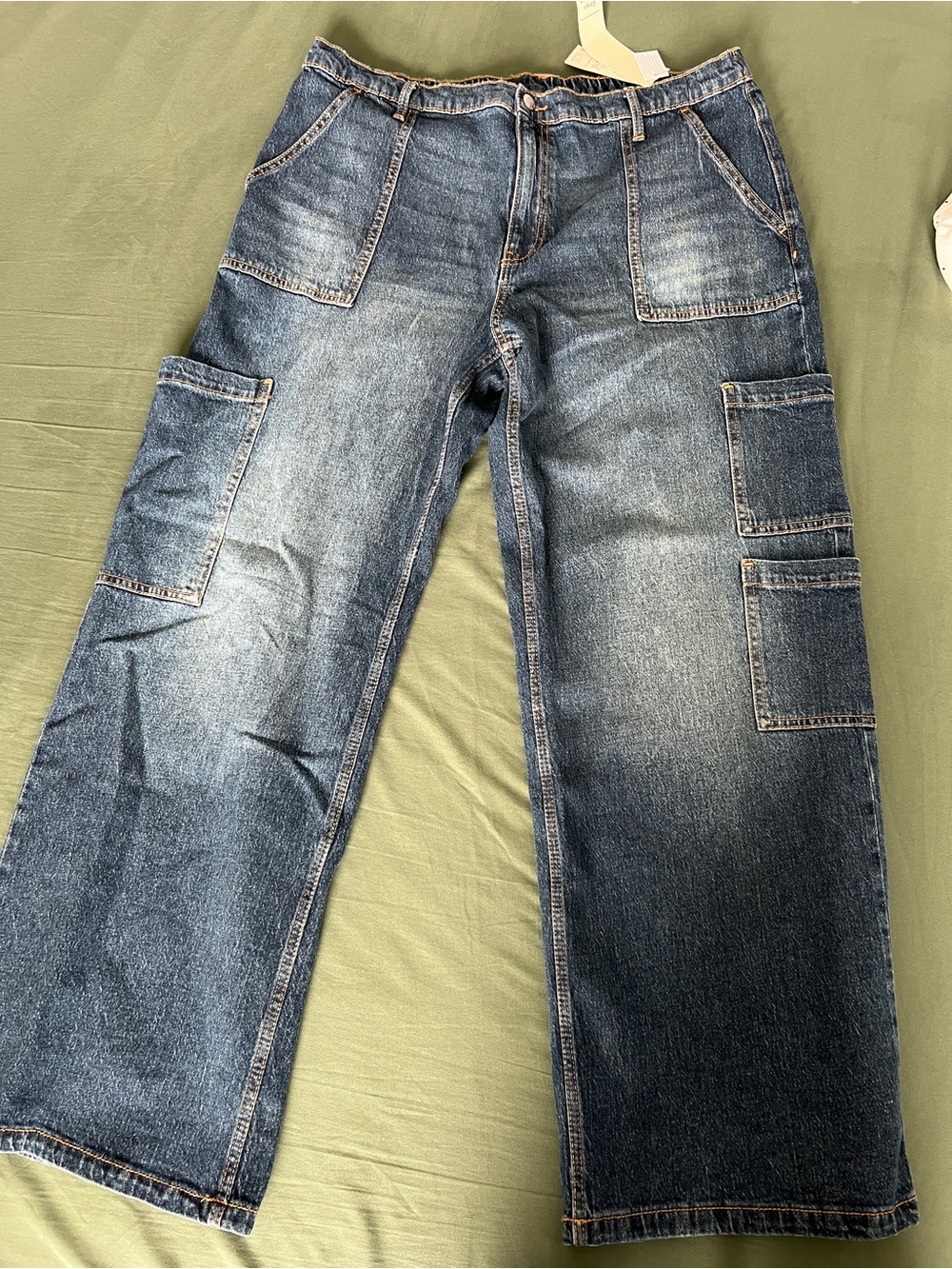 Blue Relaxed Cargo Jeans Women’s Size XXL